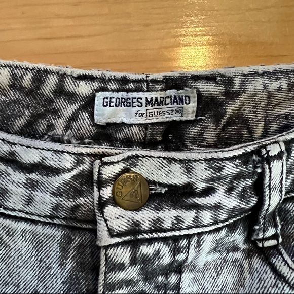 Vintage Guess Georges Marciano High Waist Cutoffs Gray Acid Wash Shorts Size 25 - Picture 4 of 6